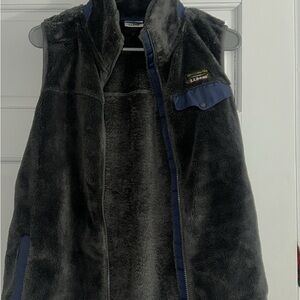 L.L. Bean Charcoal and Navy Fleece Vest